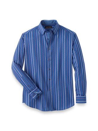 Paul Fredrick Performance Stretch Stripe Casual Shirt