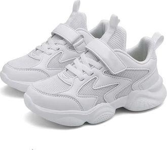 Generic ZBDP White Kids Boys Girls Comfortable Breathable Sneakers Non-Slip School Casual Walking Footwear