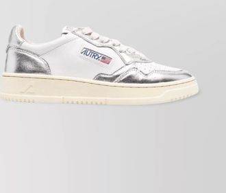 Autry medalist round toe sneakers with metallic finish