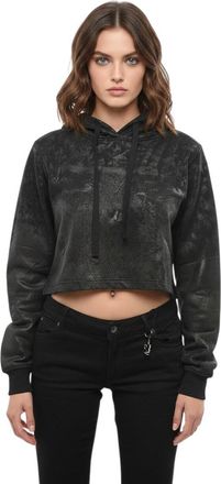 Diesel Black Textured Hood Sweatshirt