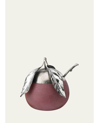 Buccellati Murano Glass & Sterling Silver Peach Jam Jar