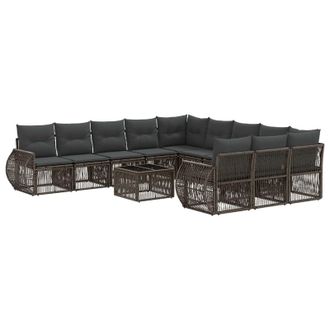 vidaXL Conjunto De Sof&aacute;s De Jard&iacute;n 12 Pcs Gris Y Gris Oscuro Vidaxl