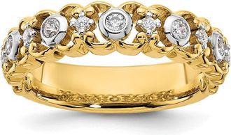 Diamond2Deal 14k Yellow Gold Lab Grown Diamond Wedding Band Ring 1/4Ct Clarity- VS Color- G-H