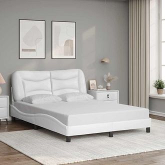 vidaXL Vidaxl - Estructura De Cama Sin Colch&oacute;n Cuero Sint&eacute;tico Blanco 140x190cm