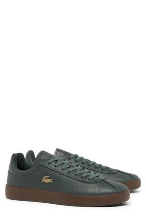Lacoste Baseshot Croc Debossed Low Top Sneaker in Green at Nordstrom, Size 11.5