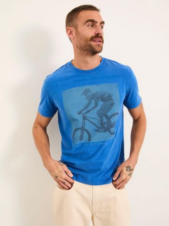 Fat Face FatFace Cobalt Blue Bike Square Graphic T-Shirt