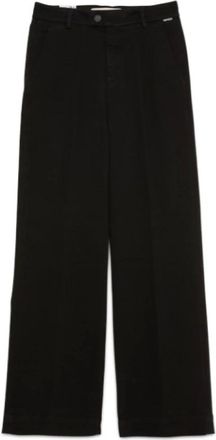 Roy Rogers Wide Trousers, female, Black, W27, Black Cotton Flare Trousers