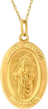 Pompeii3 14k Yellow Gold St. Jude Thaddeus Medal Pendant 1 Tall 3.5 Grams