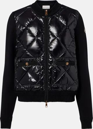 Moncler Down-paneled cotton cardigan