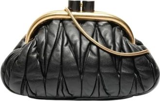 Miu Miu Pre-owned Clutches, female, Black, Size: ONE SIZE Pre-owned Matelasse Shoulder Bag