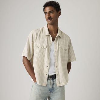 Levi's Short Sleeve Boxy Western Lightweight Shirt - Mens - XL - White