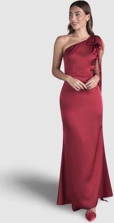 Coast Bow One Shoulder Satin Dress in Red at Nordstrom, Size 14