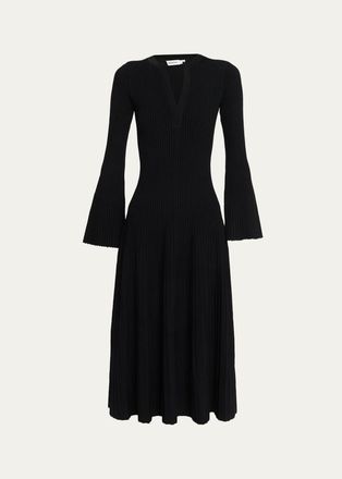 SIMKHAI Genna Ribbed Midi Dress