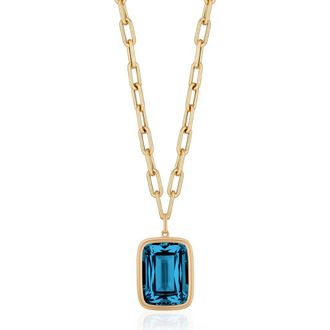 Goshwara Manhattan Cushion Pendant Necklace in Deep Blue at Nordstrom, Size 18