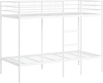 vidaXL Bunk Bed without Mattress White 100x190 cm Steel vidaXL