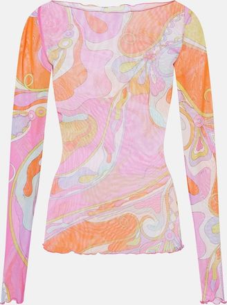 Pucci Orchidee sheer tulle top