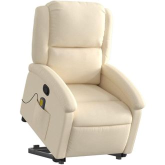 vidaXL Vidaxl - Silla De Masaje Reclinable De Pie De Tela Color Crema