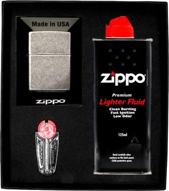 OEM Encendedor Zippo Plata Antigua Set De Regalo N.&deg; 1