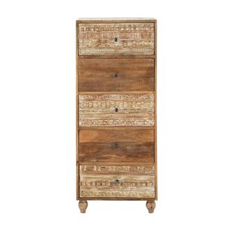 Maisons du monde Cajonera de mango macizo esculpido