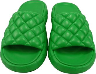 Bottega Veneta Slipper & Pantoletten - Sandalo imbottito in pelle verde - Gr. 38 (EU) - in Gr&uuml;n - f&uuml;r Damen