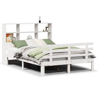 Berkfield Home Bookcase Bed without Mattress White 160x200cm Solid Wood Pine | Size: 160x200 cm