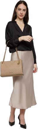 Michael Kors Womens Crossbody Bag Camel Polyvinyl Chloride - Crossbody-Bags