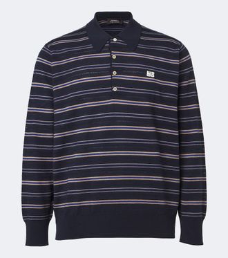 Wales Bonner Beam striped wool polo sweater