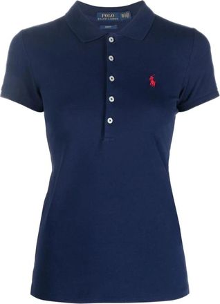 Polo Ralph Lauren Blauwe Dames T-Shirts & Polos - Dames - Polos - Blauw - M - Katoen - Tops