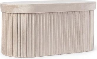 BIZZOTTO Pouf Contenitore Ovale in Velluto (2 Pezzi) - harris - Colore: Beige