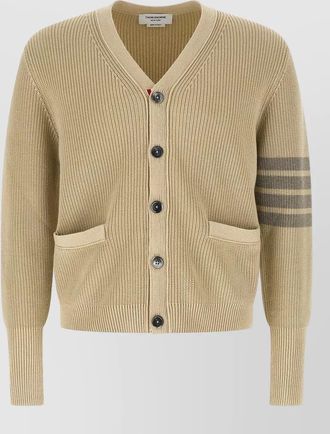 Thom Browne knit cardigan stripe detail v neckline