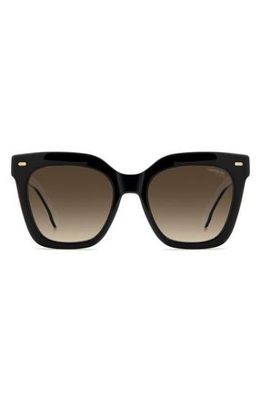 Carrera 52mm Gradient Rectangular Sunglasses in Black/White/Brown Sf at Nordstrom