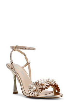 Betsey Johnson Mylee Ankle Strap Sandal in Gold at Nordstrom, Size 6.5