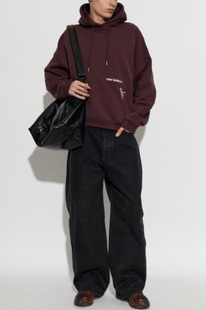 New Balance Hooded Sweatshirt, Mens, Burgundy