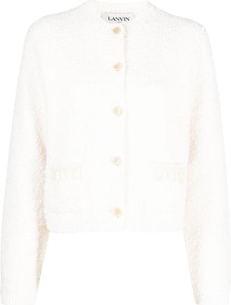 Lanvin textured-finish button-fastening cardigan - women - Cotton/glass/Polyamide/Viscose - M - White