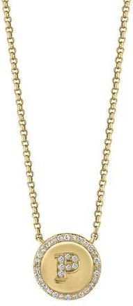 Effy Diamond P Initial Pendant Necklace in Gold at Nordstrom Rack, Size 18
