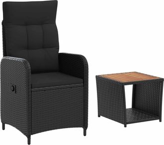 vidaXL Conjunto De Sof&aacute;s De Jard&iacute;n 2 Uds. Negro Vidaxl