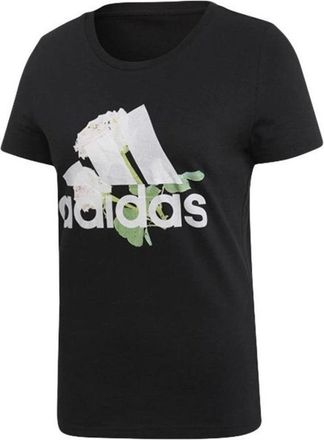 adidas (WMNS) adidas Must Haves Flower T-Shirt Asia Sizing Black White ED6160