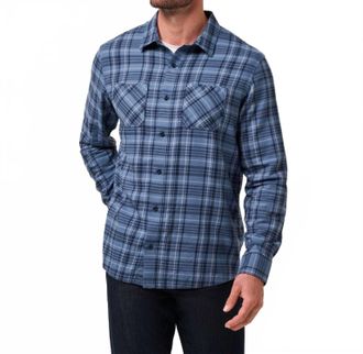 Travis Mathew Cloud Flannel Plaid Shirt In Bering Sea/sleet