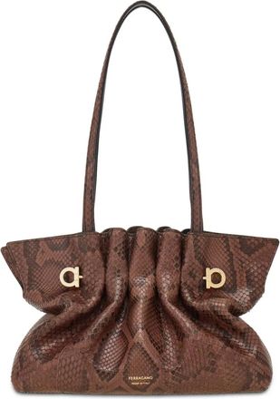 Ferragamo Borsa a spalla Soft piccola - Marrone