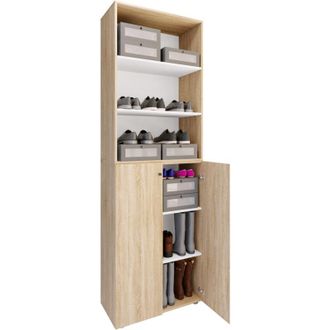 ebuy24 Ebuy24 - Vcm Xl Wood Gran Gabinete De Zapatos Estante De Zapatos Botas Grandes Muebles De Piso Lona 6 Compartimentos (sonoma Oak)