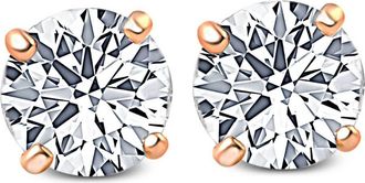 Pompeii3 3/4ct Diamond Studs Screw Back 14K Rose Gold