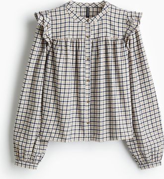 H&M Bluse mit Volants - Beige
