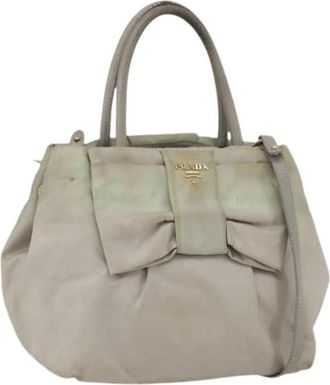 Prada Pre-owned Nylon Handtas - Dames - Vintage Handtas - Beige - ONE Size - Nylon - Vintage