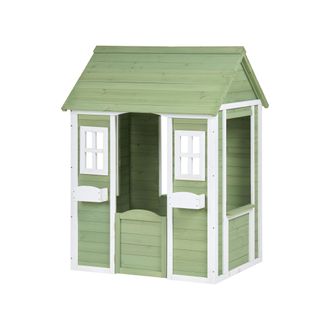 Beliani Casita De Jard&iacute;n Casa De Juegos Infantil De Madera Verde Sauris