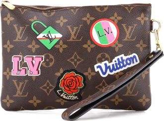 Louis Vuitton City Pouch Limited Edition Patches Monogram Canvas clutch bag - Bruin