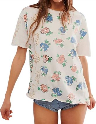 Free People Boheme Tee In Ivory Combo