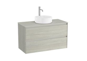 Roca Mueble Para Lavabo Sobre Encimera 1000x460 Ona 2 Cajones Roble Claro