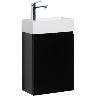 Badplaats Mobile da bagno Gabinetto Angela 40cm Nero Opaco - armadio wc mobiletto lavabo