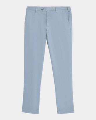 Canali Men & apos;s Cotton Twill Flat-Front Trousers