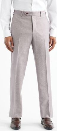 Zanella Devon Flat Front Plaid Wool Dress Pants in Red at Nordstrom Rack, Size 33
